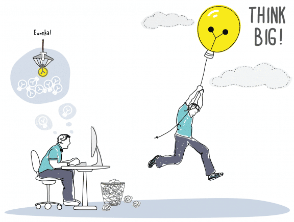 Illustration promoting Loughborough University’s business plan competition - Think Big.