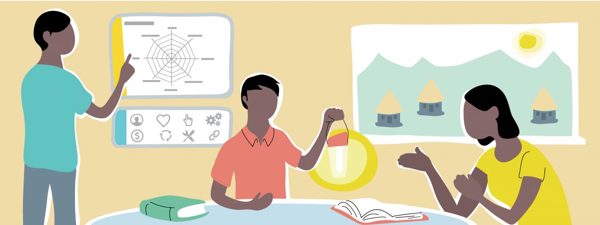 Illustration for Bridging the Divide research projects, based at De Montfort University in Leicester