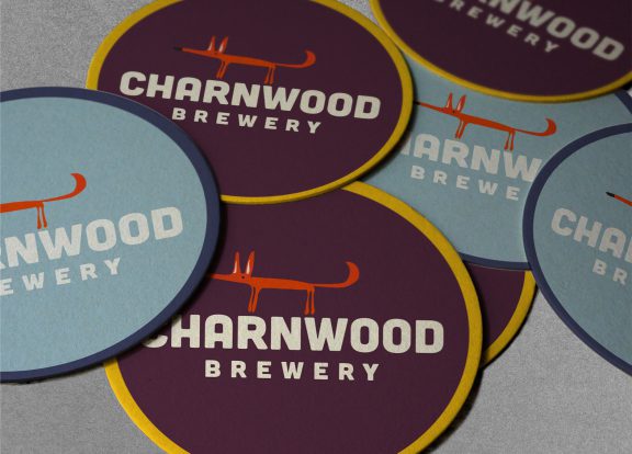 Brand identity and beer mat designs for Charnwood Brewery, a Loughborough local brewery.