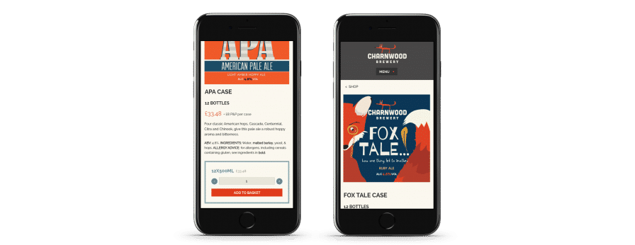 Ecommerce site for Charnwood Brewery, a local craft beer establishment based in Loughborough.