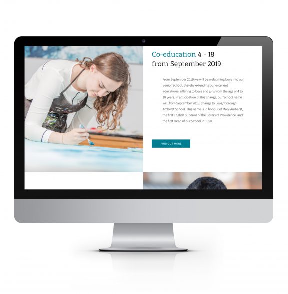 Amherst school Loughborough website design grid photography