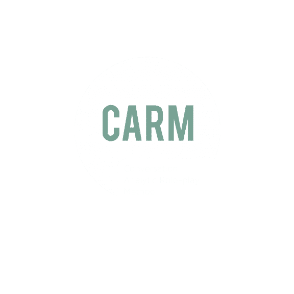 Brand identity for CARM, a research group based in Loughborough University headed up by Professor Liz Stokoe.
