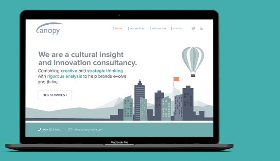 Web design for brand communication consultants Canopy Insight, based in Tetbury