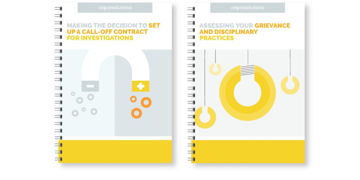 White Paper covers for CMP resolutions, featuring visual language style and illustrations.