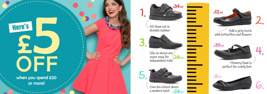 Two email graphics advertising Shoezone offers
