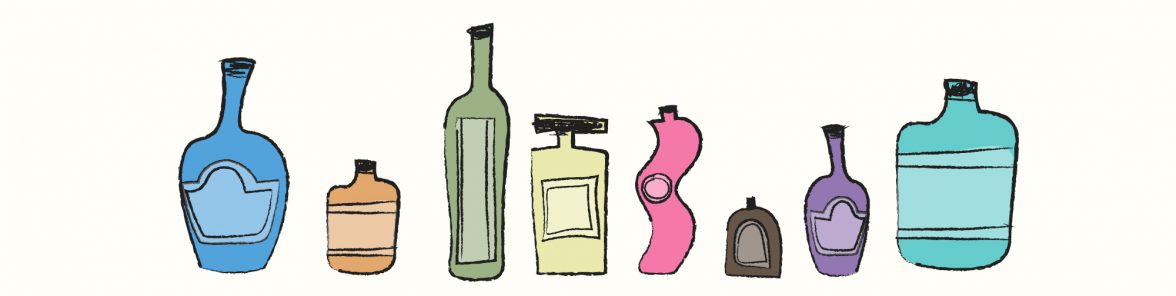 A row of perfume bottles - branding isn’t just a logo.