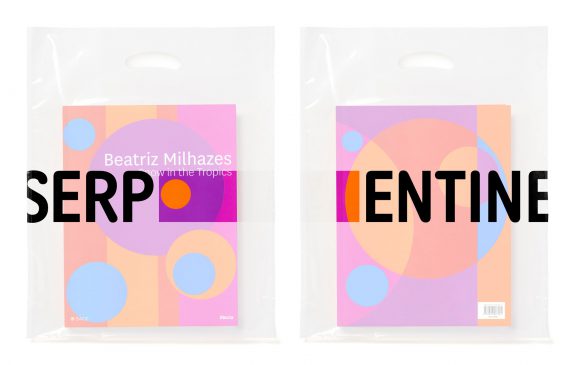 Serpentine gallery flexible branding showcased on a plastic bag.