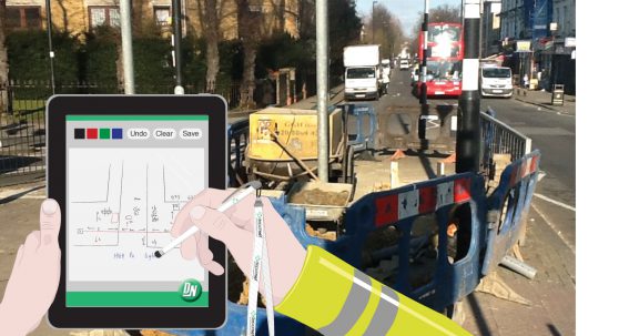 An illustration to show how DepotNet software can be used at a building site.