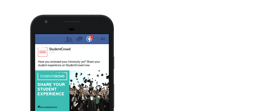 Open graph design for facebook advertising for StudentCrowd.