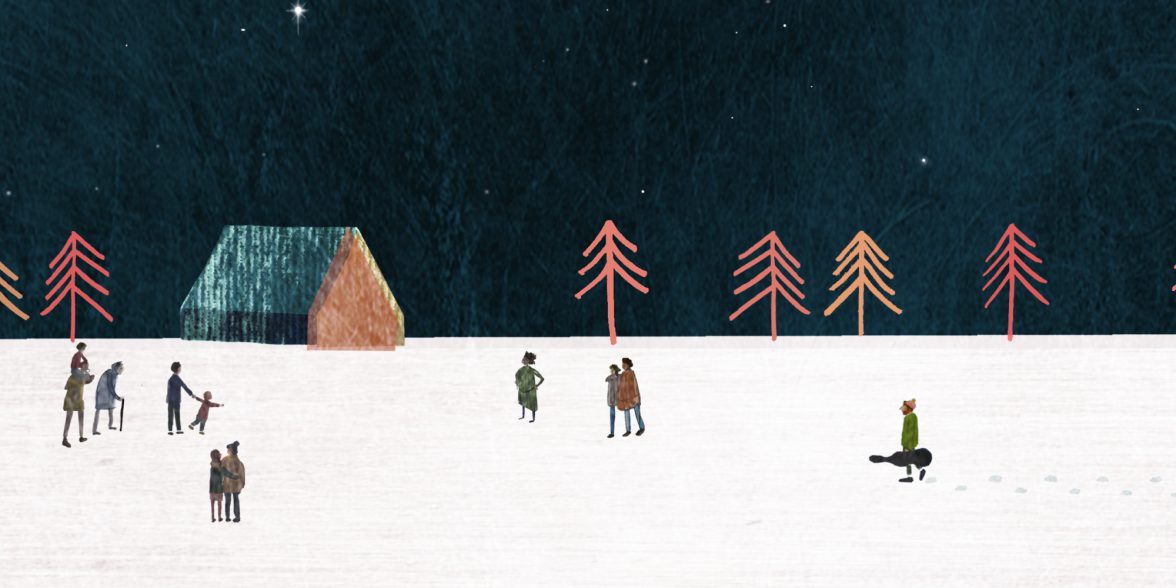 Illustration by Rhiannon Payne for a CD cover and poster to promote Christmas worship songs.