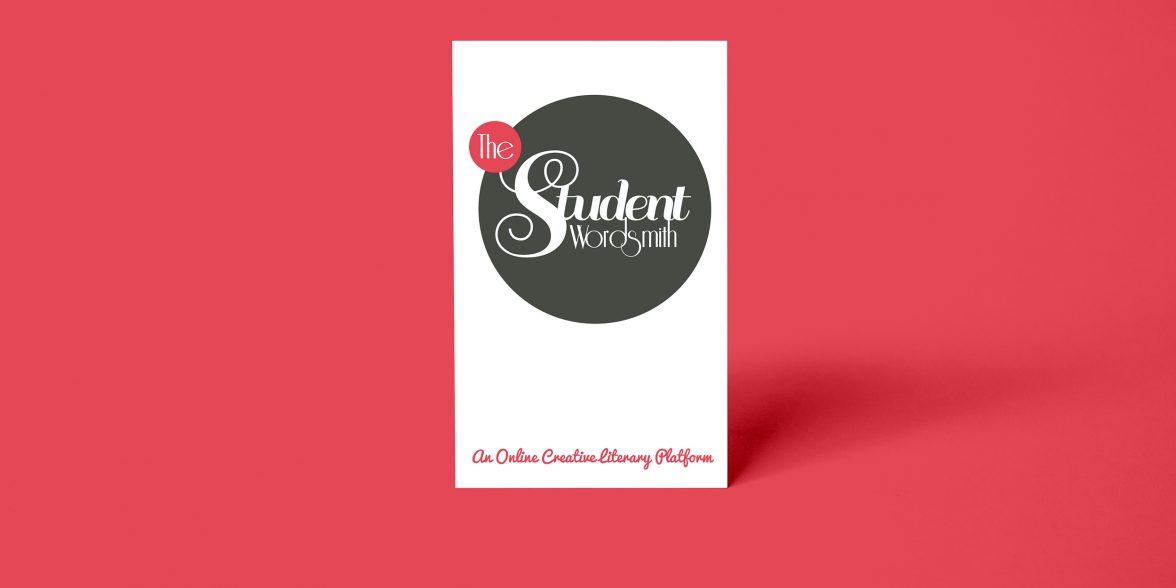 Business card for The Student Wordsmith, a poetry platform.