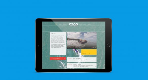 An introduction to ASAP watercrafts. A website with a video on the homescreen, and the latest news.