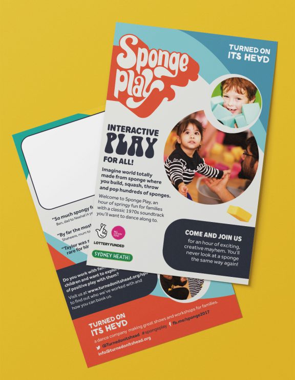 Flyer for Sponge Play, a dance workshop for interactive play.