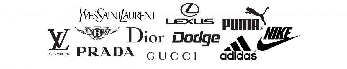 Which sectors are popular with black logos? Sports and high-end fashion.