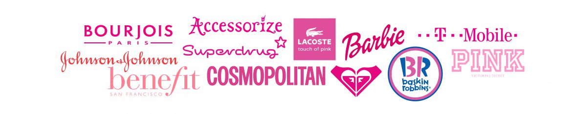Which sectors are popular with pink logos? Women’s magazines and make-up.