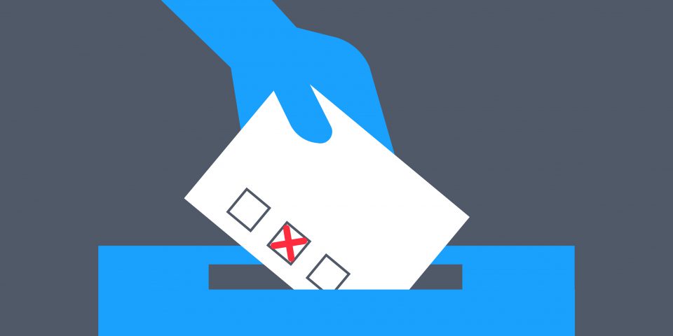 Illustration of political voting slip, representing the importance of defining your audience before branding
