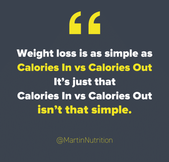 Instagram quote Martin MacDonald around calories