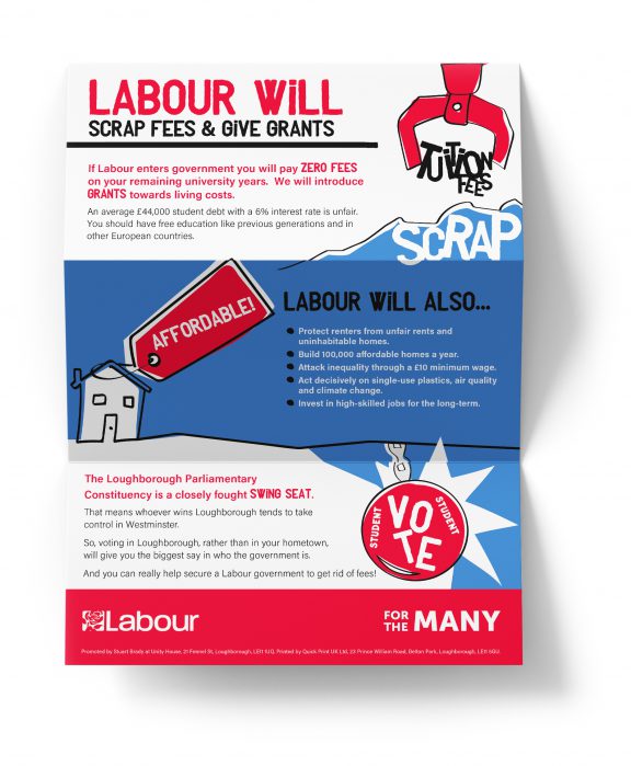 Stuart Brady leaflet for Loughborough