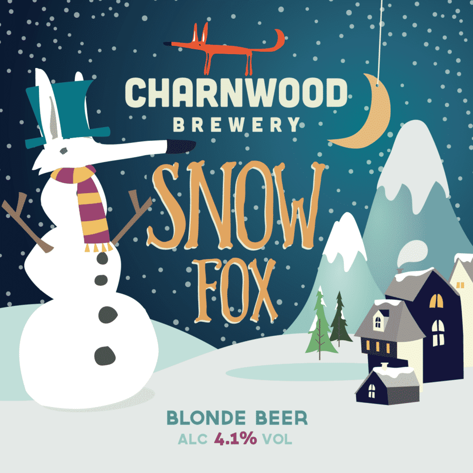Snow Fox Charnwood Brewery branding a dozen eggs