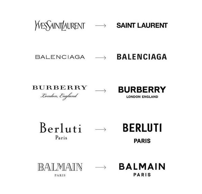 Logos from fashion brands who have recently rebranded - a review