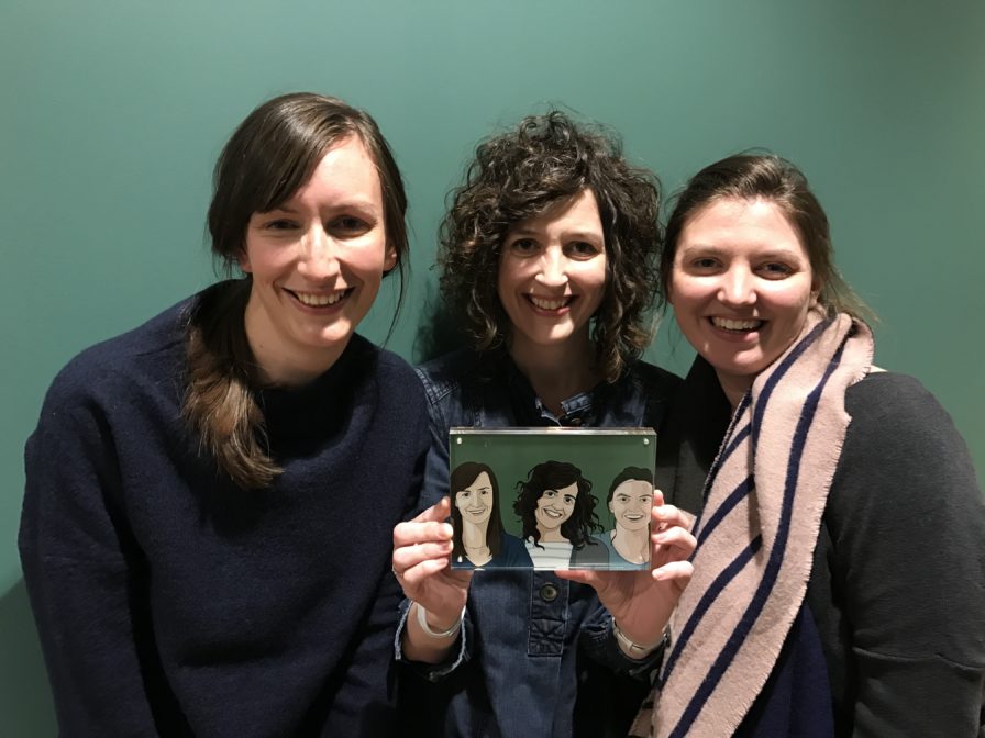Photo of our directors Jo and Fran with Liz Stokoe of CARM.